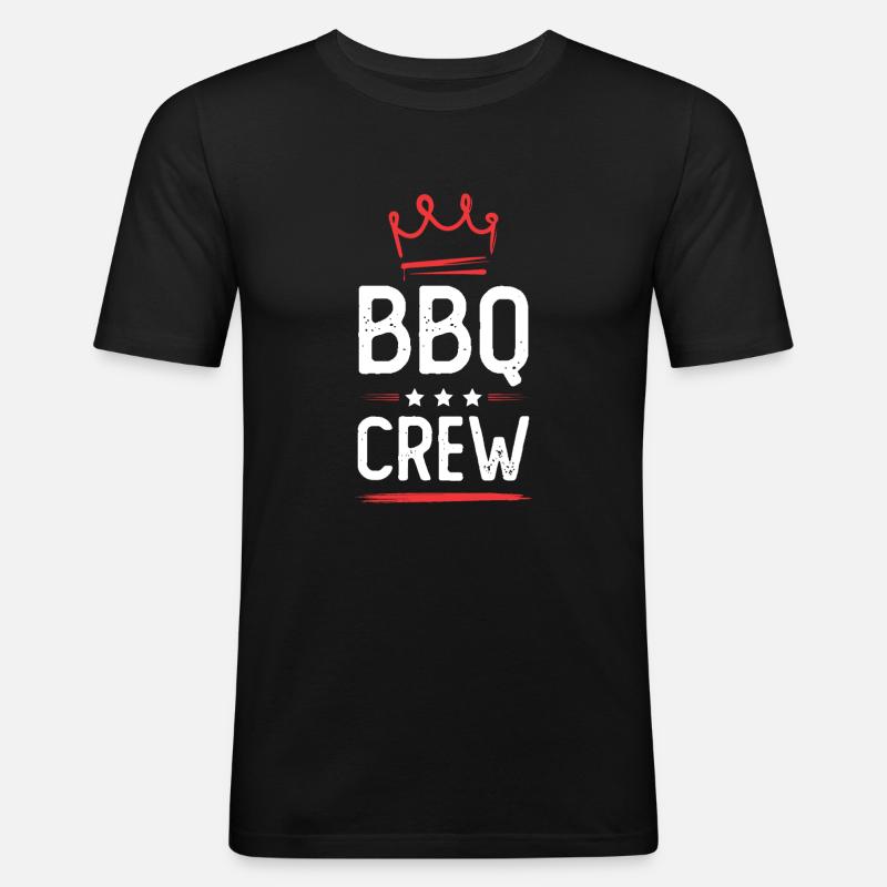 Bbq Crew - Männer Slim Fit T-Shirt - Schwarz