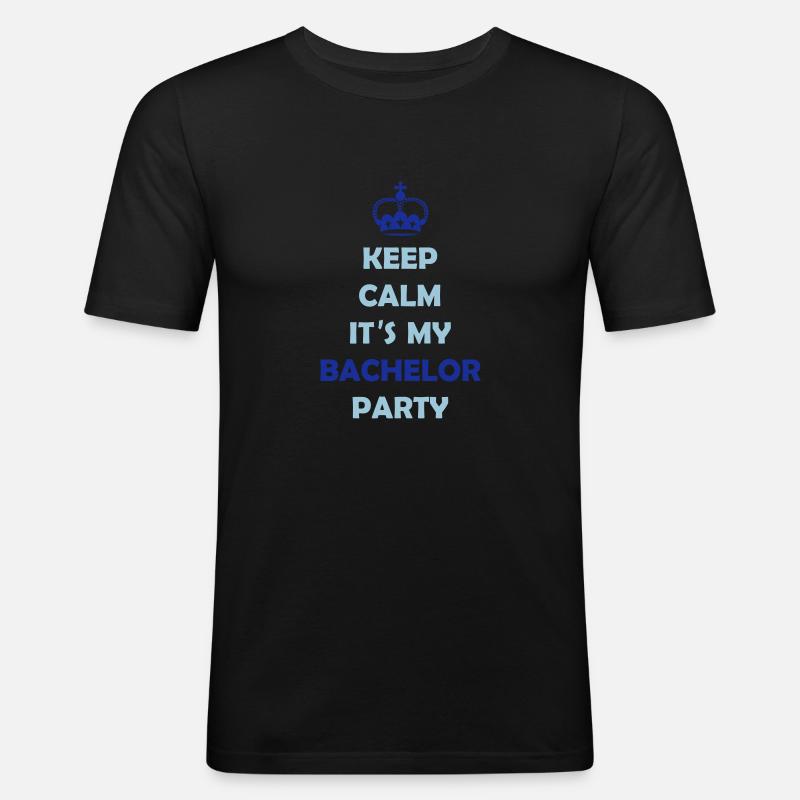 keep_calm_bachelor_party_2 - Männer Slim Fit T-Shirt - Schwarz