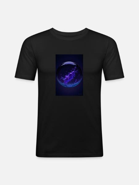 Clouds in a bubble purple2 - Men's Slim Fit T-Shirt - black