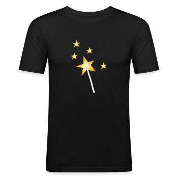 Baguette - T-shirt près du corps Homme - noir - Devant - Nik (191cm)