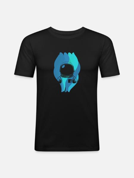 Planeten Weltraum - Männer Slim Fit T-Shirt - Schwarz