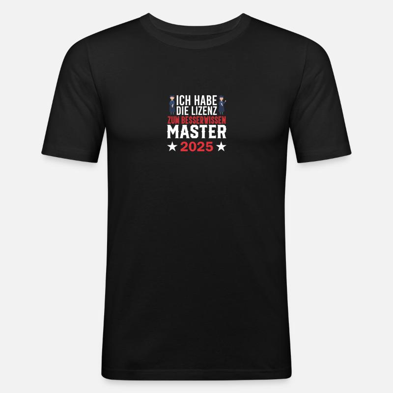 Master 2025 Masterabschluss Sponsion Graduation - Männer Slim Fit T-Shirt - Schwarz