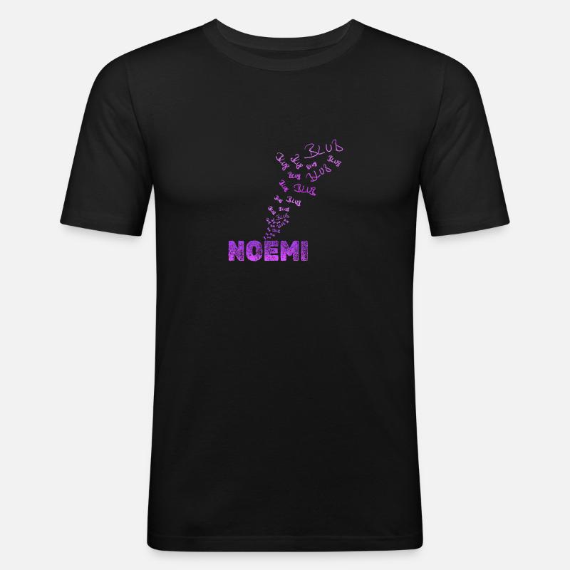 Spaßig Noemi - Männer Slim Fit T-Shirt - Schwarz
