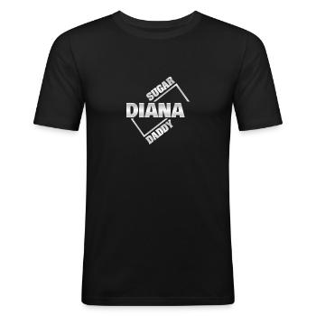 Sugar daddy Diana - Men's Slim Fit T-Shirt - black - Front - Nik (191cm)
