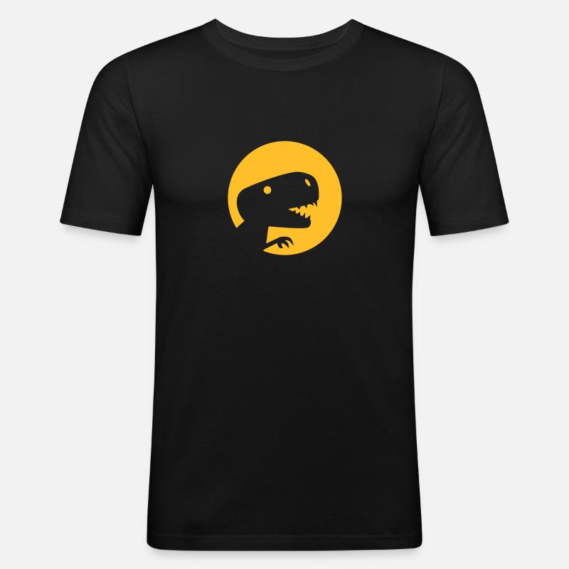 Dinosaurier - Männer Slim Fit T-Shirt - Schwarz