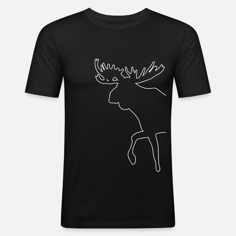 Elch - Moose - Männer Slim Fit T-Shirt - Schwarz