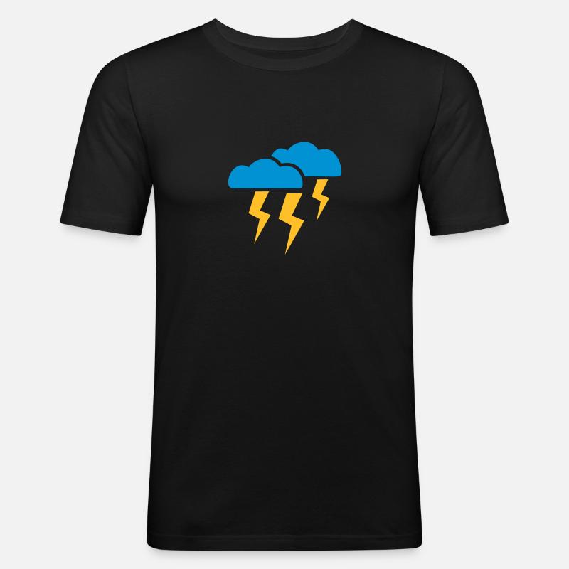 Gewitter - Männer Slim Fit T-Shirt - Schwarz
