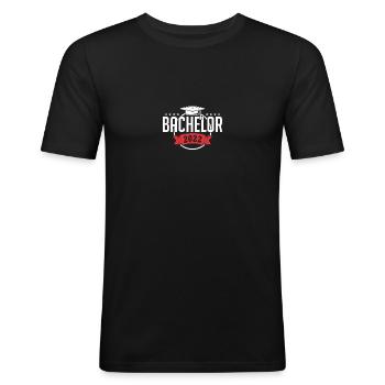 Bachelor 2022 Abschluss Promotion Sponsion - Männer Slim Fit T-Shirt - Schwarz - Vorne - Nik (191cm)