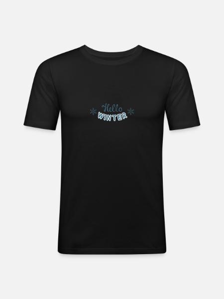 Hello Winter - Winter Welcome - Men's Slim Fit T-Shirt - black