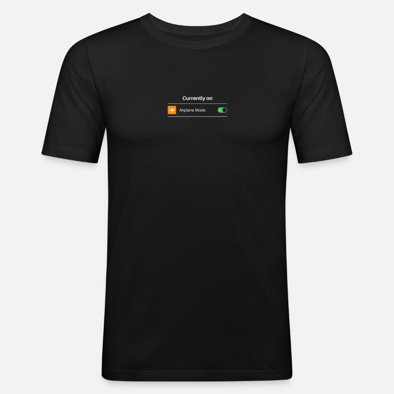 Flightmode - Currently on airplane mode - Männer Slim Fit T-Shirt - Schwarz