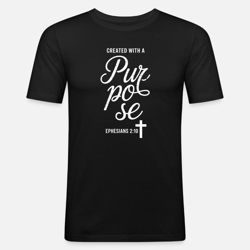 Created With a Pure Purpose - Men's Slim Fit T-Shirt - black