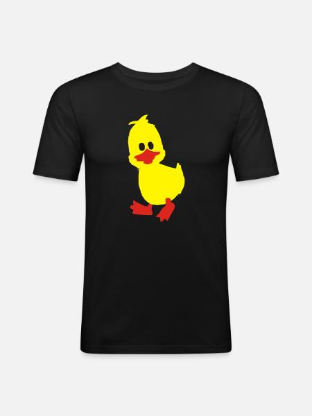 ente, entchen - Männer Slim Fit T-Shirt - Schwarz