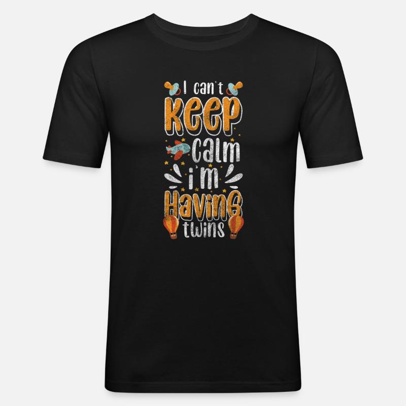 Schwangerschaft Eltern - Männer Slim Fit T-Shirt - Schwarz