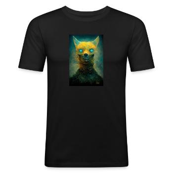 Chien radioactif - T-shirt près du corps Homme - noir - Devant - Nik (191cm)