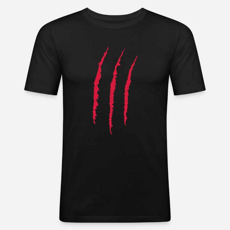 Kratzer - Männer Slim Fit T-Shirt - Schwarz
