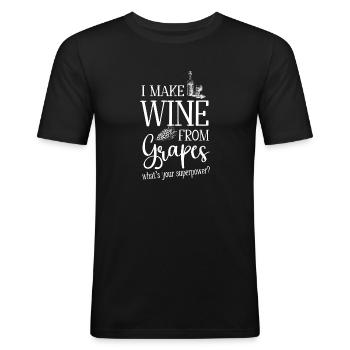 Winzer Wein Spruch für Weinliebhaber - Männer Slim Fit T-Shirt - Schwarz - Vorne - Nik (191cm)