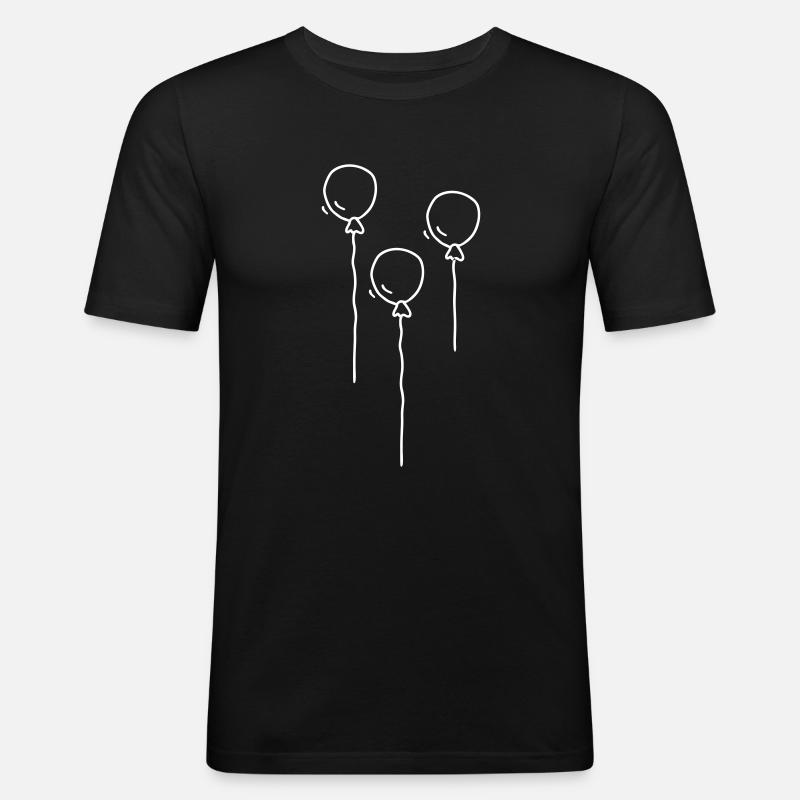 3 Luftballons - Männer Slim Fit T-Shirt - Schwarz