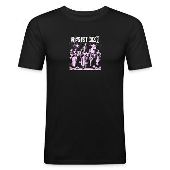 Rebel Clash Of Classes Resist Resistance - Men's Slim Fit T-Shirt - black - Front - Nik (191cm)