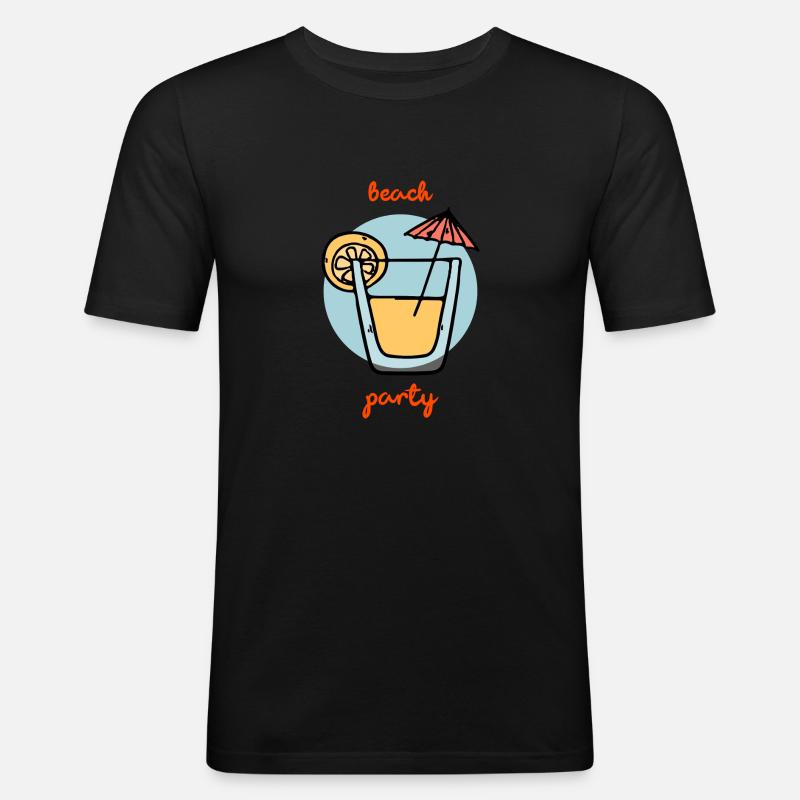 Summer Beach Party Cocktail - Männer Slim Fit T-Shirt - Schwarz