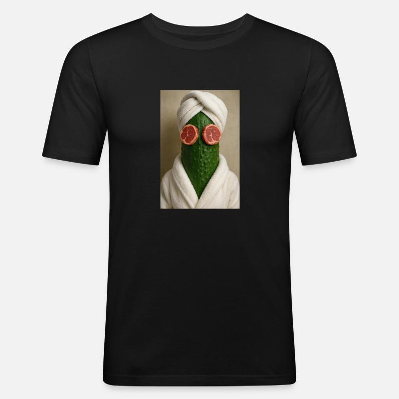 Cucumber Spa Day Gone Wrong - Men's Slim Fit T-Shirt - black