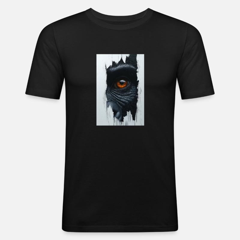 Durchdringender Urblick - Männer Slim Fit T-Shirt - Schwarz