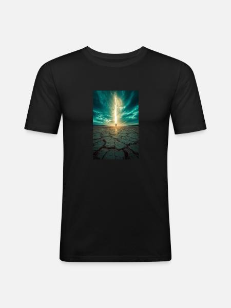 Vom Licht auserwählt - Männer Slim Fit T-Shirt - Schwarz