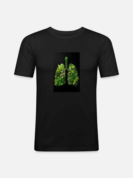 Green Lungs of Nature - Men's Slim Fit T-Shirt - black