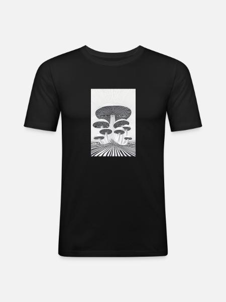 Optical Mushroom Forest - Men's Slim Fit T-Shirt - black