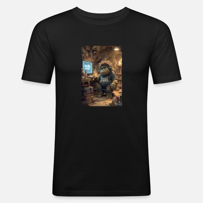 Internet-Troll wird gesperrt - Männer Slim Fit T-Shirt - Schwarz