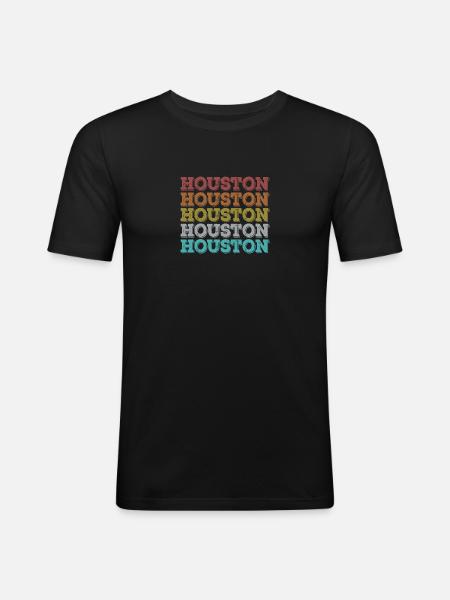 Houston Retro - Men's Slim Fit T-Shirt - black