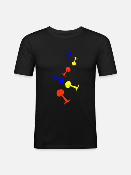 Baum Symbol - Männer Slim Fit T-Shirt - Schwarz