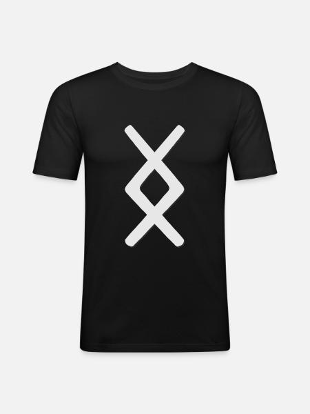 Futhark Runic Alphabet Inguz - Men's Slim Fit T-Shirt - black
