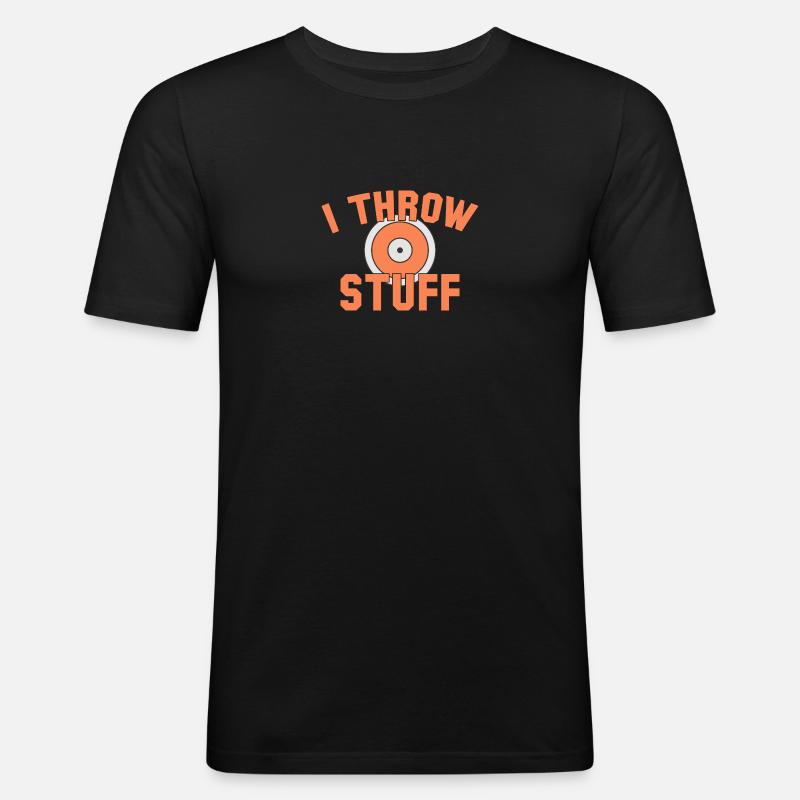 I Throw Stuff Discus Athlete - Männer Slim Fit T-Shirt - Schwarz