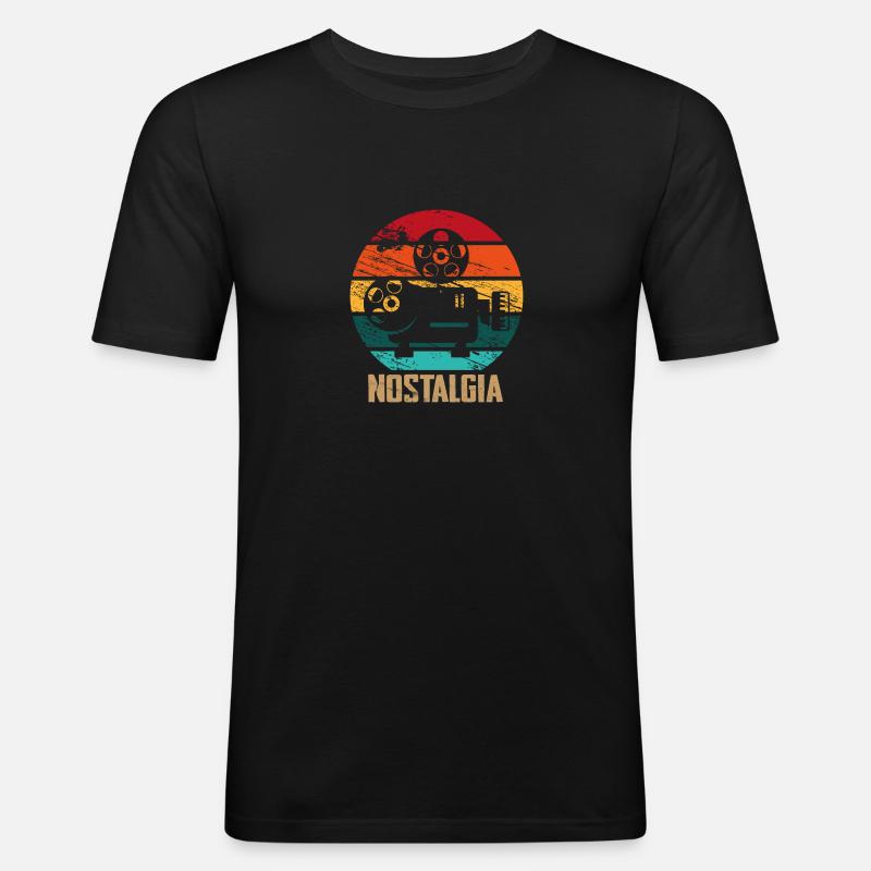 Nostalgie - Männer Slim Fit T-Shirt - Schwarz