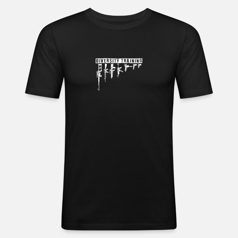 Redneck Diversity Training Gun Rights - Männer Slim Fit T-Shirt - Schwarz