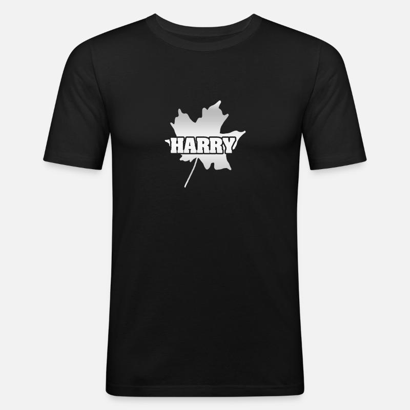 Herbst Harry - Männer Slim Fit T-Shirt - Schwarz
