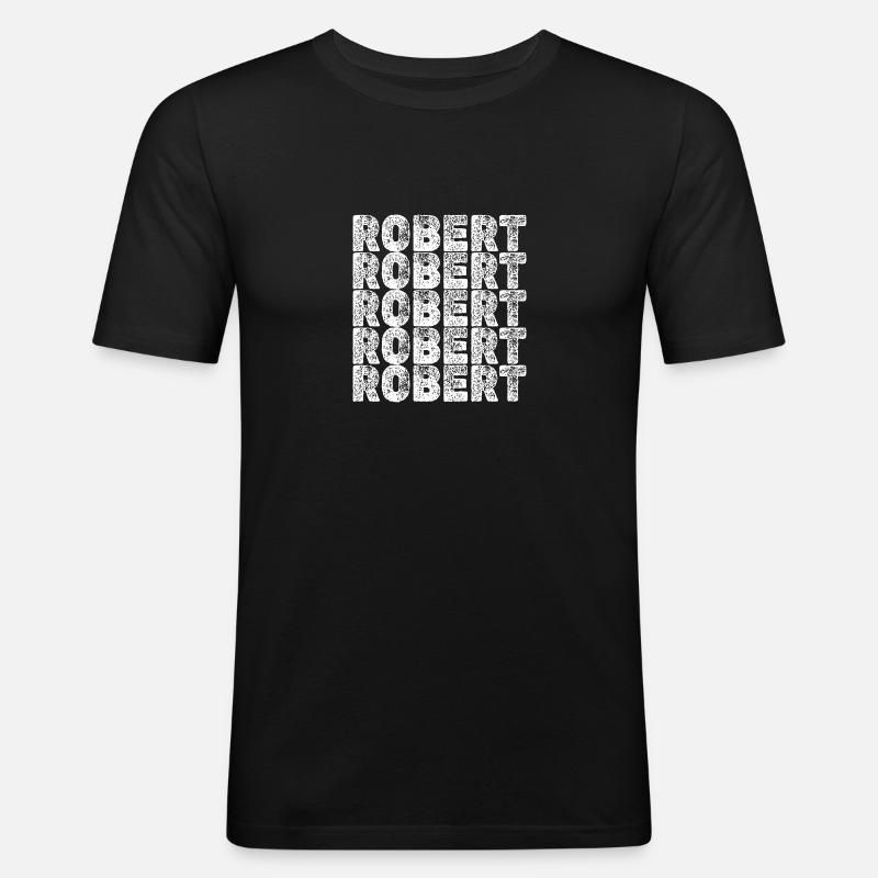 Robert als Held - Männer Slim Fit T-Shirt - Schwarz