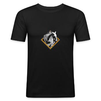 Pferdeliebhaber - Männer Slim Fit T-Shirt - Schwarz - Vorne - Nik (191cm)