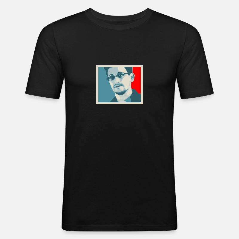 Snowden - Männer Slim Fit T-Shirt - Schwarz