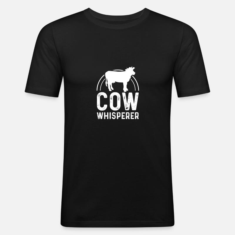 Kuhflüsterer 1 - - Männer Slim Fit T-Shirt - Schwarz