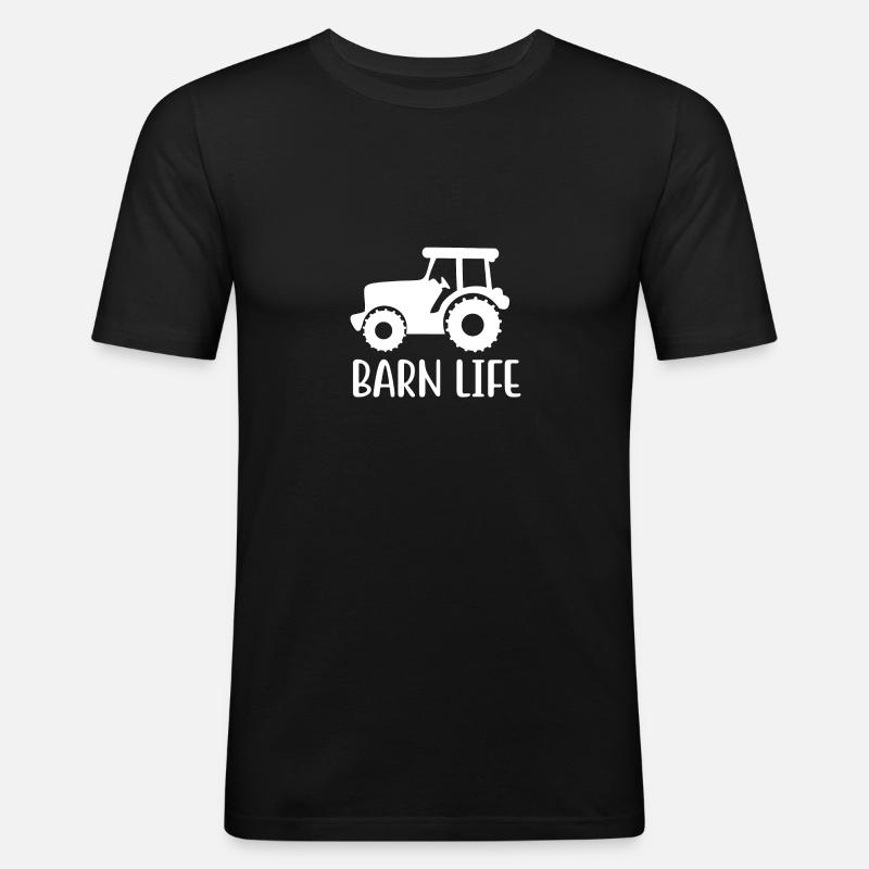 Scheune Leben - - Männer Slim Fit T-Shirt - Schwarz