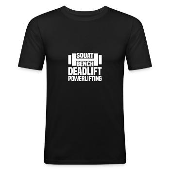 Powerlifting Banc de squat Deadlift - T-shirt près du corps Homme - noir - Devant - Nik (191cm)
