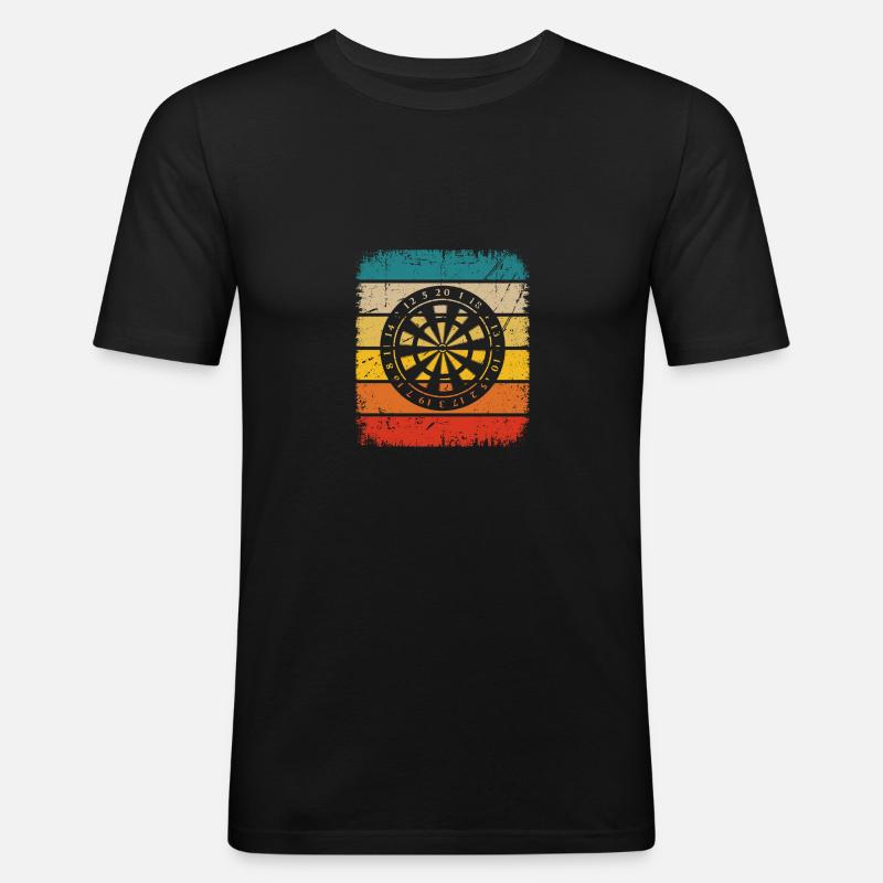 Retro Rectangle - Dartscheibe - - Männer Slim Fit T-Shirt - Schwarz