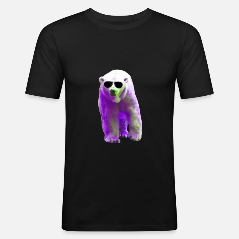 Polar Bear - Eisbär - Männer Slim Fit T-Shirt - Schwarz