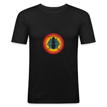 Mier - Mannen slim fit T-shirt - zwart - Voor - Nik (191cm)