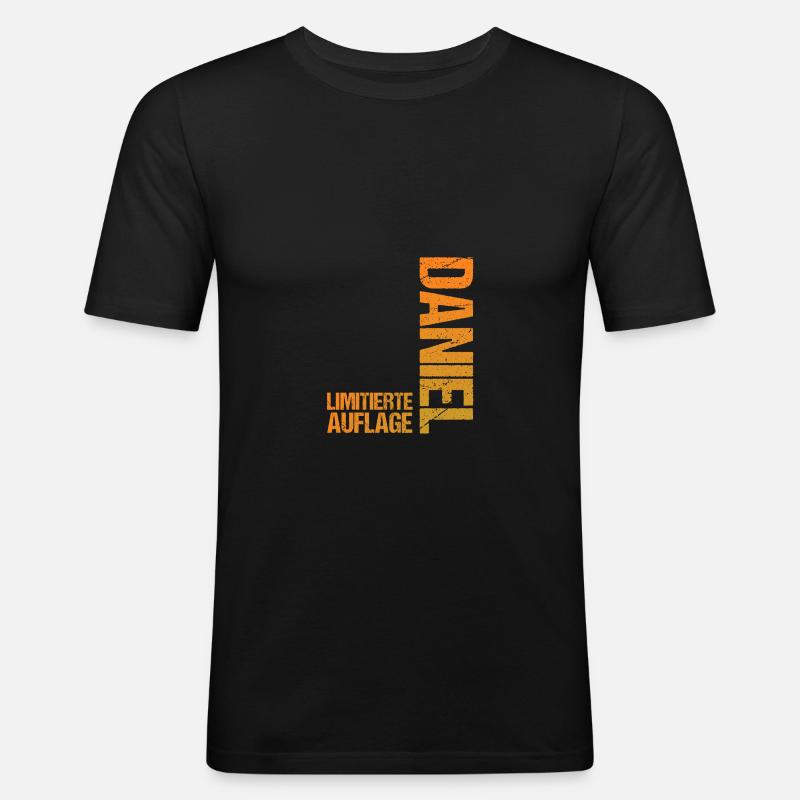 Daniel - Männer Slim Fit T-Shirt - Schwarz