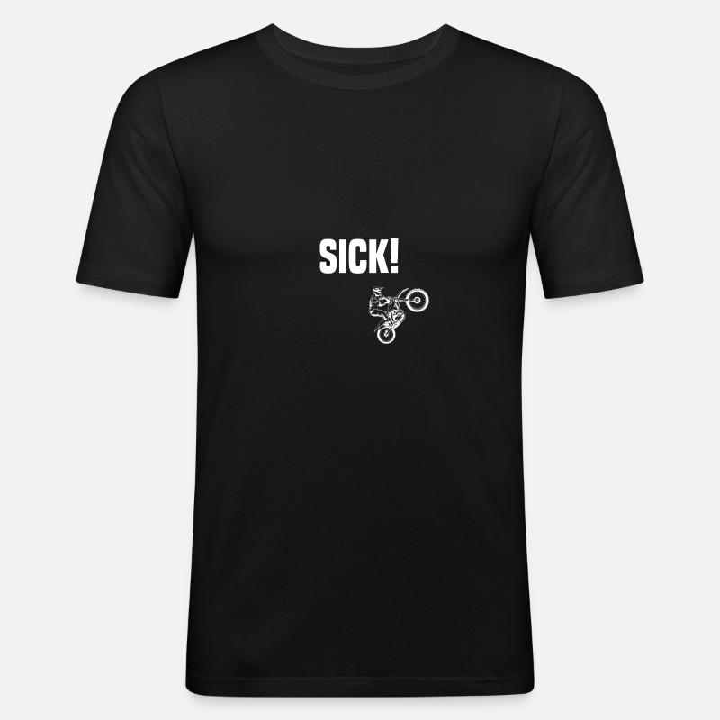 SICK Motocross - Männer Slim Fit T-Shirt - Schwarz