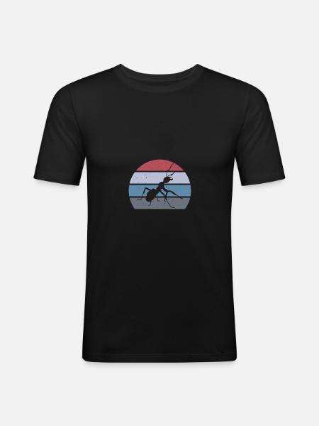 Sur: - T-shirt près du corps Homme - noir