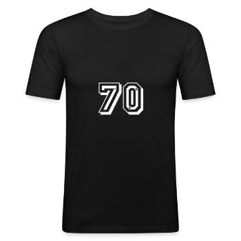 70 years birthday - Men's Slim Fit T-Shirt - black - Front - Nik (191cm)