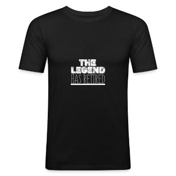 Pensioen - Pensioen - Mannen slim fit T-shirt - zwart - Voor - Nik (191cm)